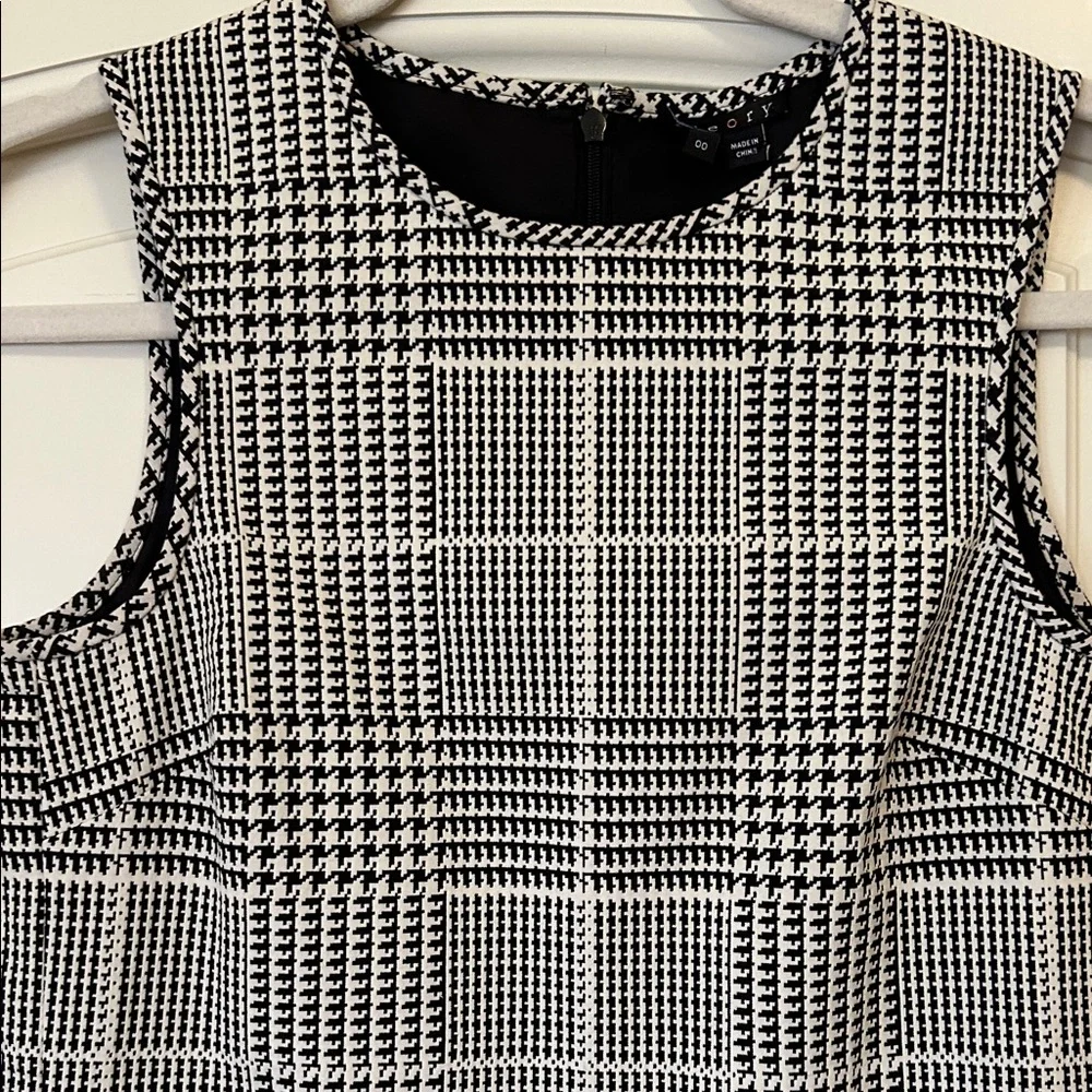 Theory Black and White Checked Mini Sheath Dress - Picture 3 of 8